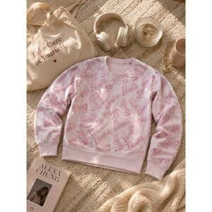 Barbiecore Pink Barbie Sweatshirt Medium Cozy Y2K Soft Girl